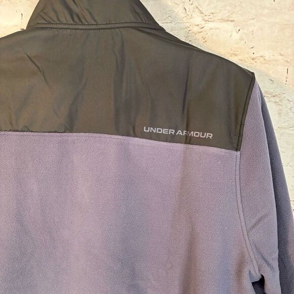 Under Armour Mens Cold Gear Infrared Half Zip Pullover Sweater Black Blue Steel - Picture 7 of 10